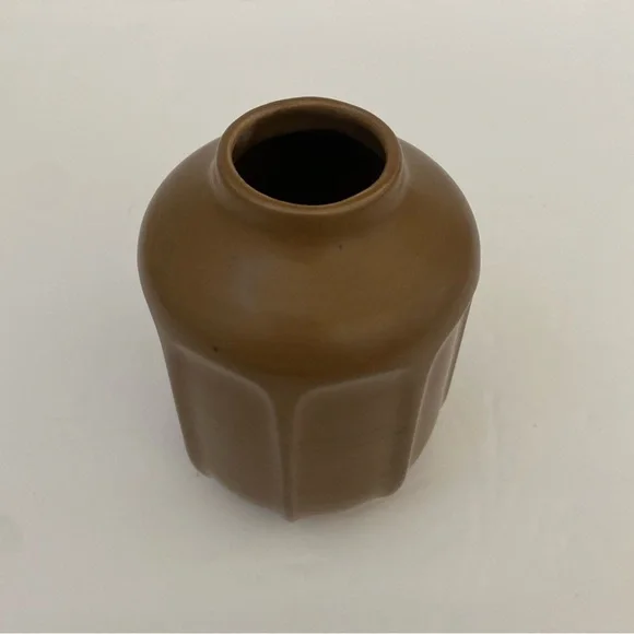 Hearth & Hand With Magnolia 5” Faceted Ceramic Vase Brown - Picture 2 of 5